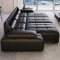 Lawrence Echtleder Elektrisch Verstellbares Multifunktionales Ausziehbares Schlafsofa für Wohnzimmer und Zuhause