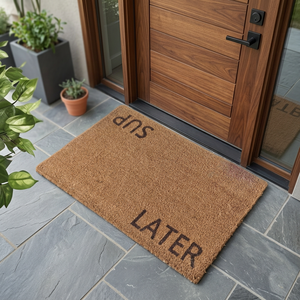 Tapis de bain en fibre de coco naturelle sur mesure, marron, avec tuftage en PVC # tapis en fibre de coco naturelle - Product Image 1
