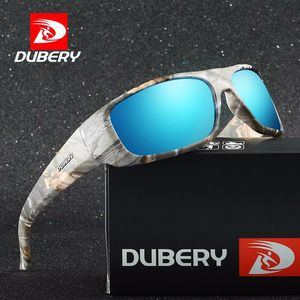 DUBERY D1418 Retro Sun Glasses High Square <strong>Sports</strong> Cycling <strong>Sunglasses</strong> for Men Hot Sale <strong>Polarized</strong> Yellow Purple Made Metal PC - Product Image 1