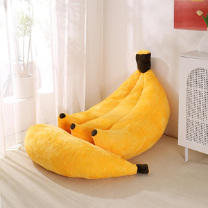 Fauteuil convertible confortable en forme de <span class=keywords><strong>banane</strong></span> jaune, pouf géant en peluche moelleux pour la lecture dans la chambre, canapé de sol - Product Image 1
