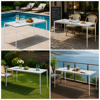 Table de pique-nique moderne à prix promotionnel, table de pique-nique d'extérieur, table de jardin, design en HPL, panneau HPL à noyau solide