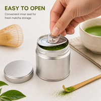 Boîte en fer blanc personnalisée de 30g pour matcha, avec couvercle à vis, portable, de qualité alimentaire, pour le stockage du matcha, vente en gros