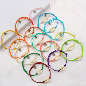 Factory Stock Beach Bohemian Cowrie White Shells Woven Braided Hand Rope Brace for Gifts Jewelry - Product Image 3