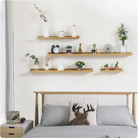 Ensemble d'étagères murales flottantes en bois, disponibles en plusieurs tailles, pour salon, chambre et bureau