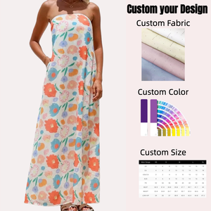 Abito Lungo Floreale Elegante da Donna 2026 - Abbigliamento Estivo Usato per Signore e Adulte - Product Image 1