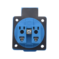 Prise d'extension industrielle étanche IP44 Euro YD-001S en cuivre/nylon avec couvercle 16A 250V AC