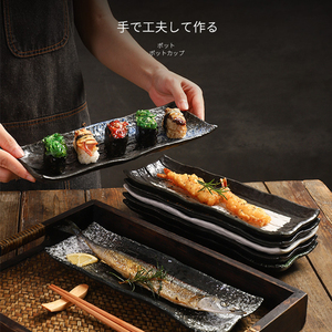 Plato de Sushi de Cerámica Estilo Japonés de 8 Pulgadas para Restaurante, Rectangular, de Porcelana, Elegante, Bandeja Larga para Aperitivos y Barbacoa - Product Image 4
