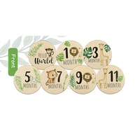 Cartes de développement mensuel en bois pour bébé, cadeau de naissance, disques en bois pour bébé, étape importante de la grossesse, animaux, nouveau-né