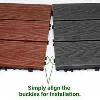 Revêtement de sol extérieur en WPC solide co-extrudé de 2e génération, durable, haute densité, en composite bois-plastique, dalles emboîtables pour terrasse de piscine