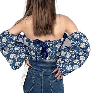 OEM Nouveau Top Court Sexy à Manches Longues et Épaules Dénudées Brodé pour Femme - Product Image 5