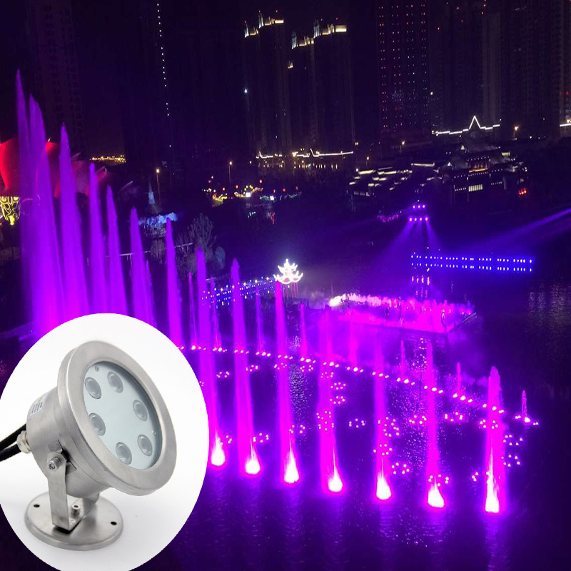 Manufacturer IP68 Waterproof 12V 24V RGB LED Underwater Pool Lights with Remote Control Multi-Color 9W Stainless Steel Lamp Body