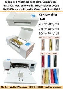Machine de marquage à chaud numérique Amydor AMD360A, imprimante à feuille numérique pour l'impression à chaud sur papier, cartes de mariage - Product Image 3