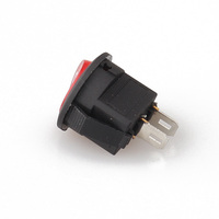 Interrupteur à bascule électrique KDC2-101DX, 250V, 2 broches, marche-arrêt, autobloquant, interrupteur rond rouge, 3 broches, sans LED, marche-arrêt, noir
