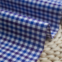 Tissu de chemise à carreaux respirant en coton longues fibres 100% 70S teint en fil, finition à l'ammoniaque liquide, toucher doux, vente en gros