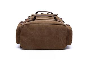 防水功能时尚帆布皮革学校背包新产品来样定做男士 - Product Image 5