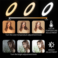 Trépied lumineux avec support de 18 pouces, lumière annulaire pour photographie, Selfie, Youtube vlog tik tok Instagram