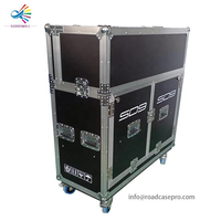 Flight case hydraulique personnalisé pour table de mixage numérique Digico SD9, avec support pour ordinateur portable et tiroir