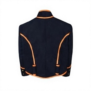 Men Vintage <b>Quilted</b> Jacket Woolen Outerwear <b>Single</b> Breasted Stand Collar Winter Uniform Style - Product Image 2