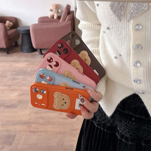 เคสโทรศัพท์มือถือลายการ์ตูนหมีหนังกำมะหยี่นุ่ม สำหรับ iPhone 17 16 15 14 Pro Max น่ารัก ปักลาย DIY สีสันสดใส ป้องกันการกระแทก - Product Image 6