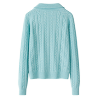 Großhandel maßge schneiderte Cable Knit Zipper Cashmere Cardigan Sweater für Frauen