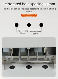 DK-12 5cm 두께 이중 목적 드릴 비트 아카이브 3 홀 루스 리프 드릴링 펀칭 머신 - Product Image 5