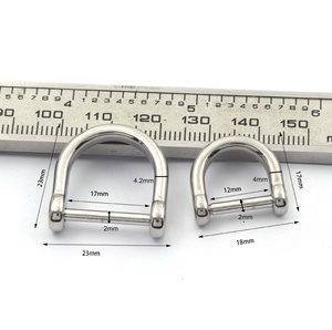 Pulsera de cuero para equipaje de acero inoxidable, accesorios para llavero, hebilla en forma de D, grillete, hebilla de <span class=keywords><strong>herradura</strong></span>, hardware para yate de 18mm - Product Image 5
