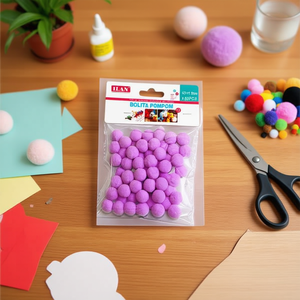 Palline Pompom ILAN 1,5 cm Viola 60 Pezzi Decorazioni Artigianali - Product Image 3