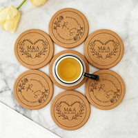 Sous-verres en liège personnalisés, sous-verres rustiques gravés sur mesure, cadeaux de mariage, cadeau de pendaison de crémaillère, décoration de table de réception