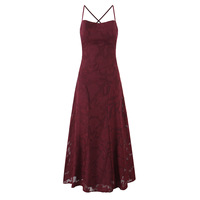 Robe longue sexy et élégante, taille empire, grande taille, dos nu, à bretelles, avec fente, silhouette trapèze simple, pour l'hiver, ODM OEM