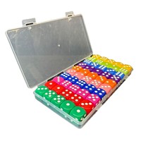 Boîte de 16mm en plastique carré sculpté écologique 10 couleurs 50 pièces jeu de table coloré jeu de rôle dés transfrontaliers