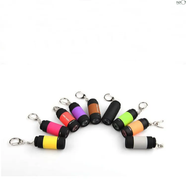 Npot Mini Keychain đèn pin du lịch ngoài trời có thể sạc lại đầy màu sắc dẫn đèn Pin cao-powered Túi Keychain đèn pin