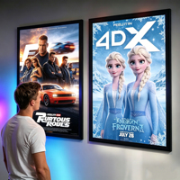 Grande boîte à lumière rétroéclairée mince 27x40, cadre à clip éclairé, cadre d'affichage LED, boîte à lumière pour affiches de cinéma à domicile
