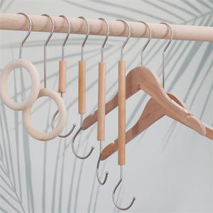 Wholesale Custom Non-Slip Kids <strong>Hanger</strong> Display Rack Multifunctional Wooden Ring <strong>S</strong> Hooks for <strong>Children</strong> Clothing Store Display - Product Image 1