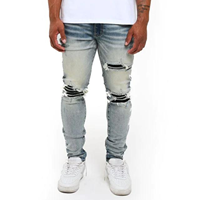 Fabricant de jeans sur mesure, streetwear, jeans skinny déchirés et patchés pour hommes