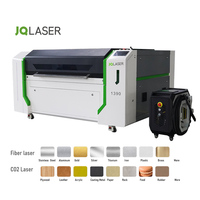 Máquina Láser JQLASER 6 en 1, Máquina de Corte Láser de Fibra y CO2, Modelo 1390, 1200w Máx., Raycus 150w, Yongli Laser