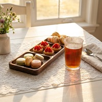 Moderne geometrische beukenhouten dienblad met onregelmatige compartimenten, snackplateau, noten- en fruitplateau, salontafeldecoratie, duurzaam