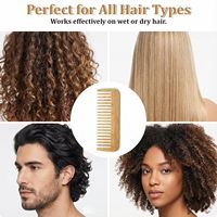 Peigne à cheveux à dents larges de haute qualité, style classique portable, pour usage domestique ou en salon, étiquette privée personnalisée, peigne à barbe en bambou fait à la main