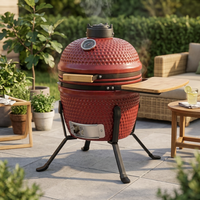 Barbecue au charbon de bois en céramique Kamado miniature de 13 pouces, pour la cuisson, la fumée et la cuisson au four en plein air