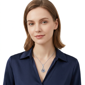Collar Romántico con Colgante de Moissanita de 0.5ct para Mujer, Plata de Ley 925, para la Colección Pandora Twist - Product Image 2