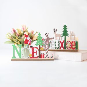 Adorno Navideño de Madera con Letras Decorativas, Nol Joyxmas, Artesanía de Álamo, Decoración para el Hogar - Product Image 1