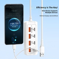 Station de charge de bureau, câble de charge rapide, câble d'extension USB Type-C 16 ports avec adaptateur HUB, station d'accueil pour la charge