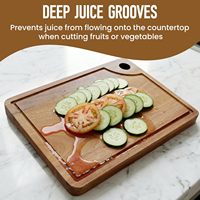 Ensemble de 3 planches à découper en bois d'acacia de qualité supérieure personnalisées avec rainure profonde pour le jus, faciles à nettoyer pour la cuisine