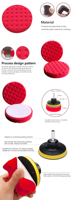 Pads de polissage EVERTOOL 6 pouces (150 mm), pads de polissage avec poignée pour polisseuse de voiture, polisseuse de bateau, polisseuse pour le detailing automobile