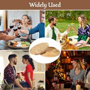 Posavasos de Bambú Ecológicos Estilo Rústico para Copas de Vino, Platos y Bandejas, Ideales para Fiestas, Reuniones Familiares, Bares y Restaurantes, en Tendencia - Product Image 3