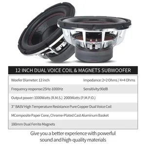 Subwoofer Mobil, Speaker Audio mobil Subwoofer kuat, sistem Audio mobil Sub Woofer 12 15 18 inci