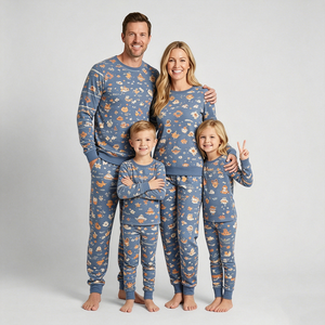 Conjuntos de Pijamas Familiares a Juego OEM y ODM, Ropa de Bambú para el Hogar, Fabricación de Conjuntos de Ropa para Toda la Familia - Product Image 2