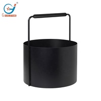 Panier à bois rond en métal thermolaqué de 11,2 gallons pour foyer intérieur