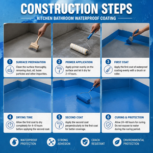 Peinture de revêtement imperméable durable de qualité industrielle en acrylique pour la protection des surfaces murales de salle de bain et de cuisine - Product Image 6