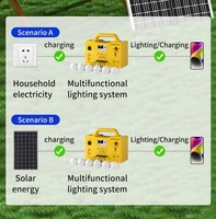 Panel Solar Portátil de 50W con Baterías de Iones de Litio, Generador, Linterna, Sistema de Iluminación para Estaciones de Energía Domésticas Fuera de la Red