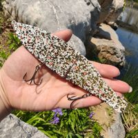 Leurre flottant en plastique de 18 cm pour double pêche, appât synthétique, hameçons triples en acier à haute teneur en carbone, pour la pêche en eau salée